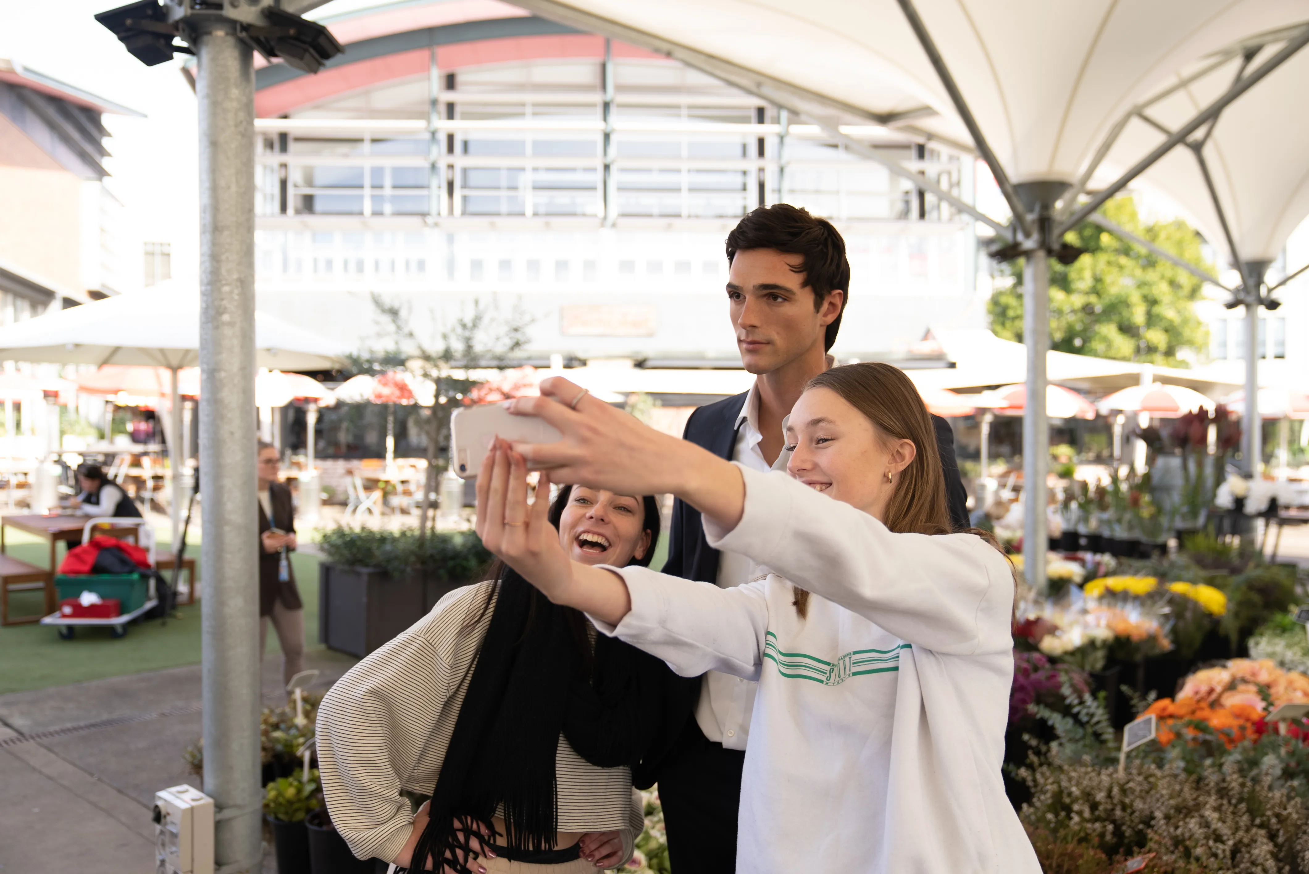 Jacob Elordi At Flower Market With Fans 3