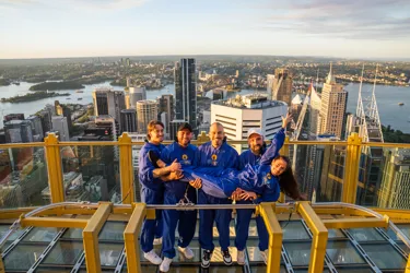 Bondi Ink SKYWALK L R Zachary Spiros Aiden Prince Christopher Moit Aaron Prego Cristina Martinez FUN SHOT