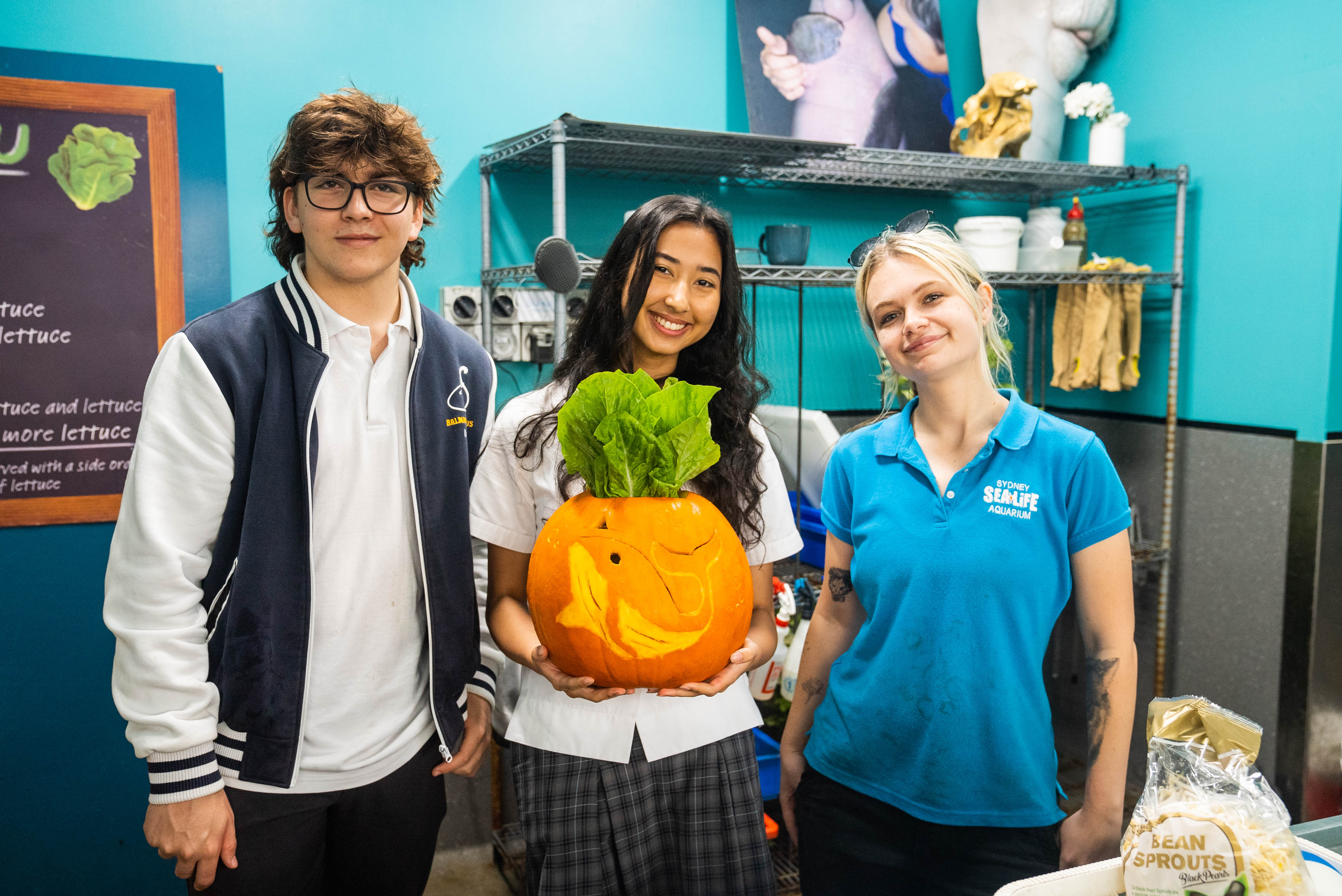 Presenting Pigs Pumpkin In The Dugong Kitchen (L To R Romeo, Nikki And Morgan Reid)