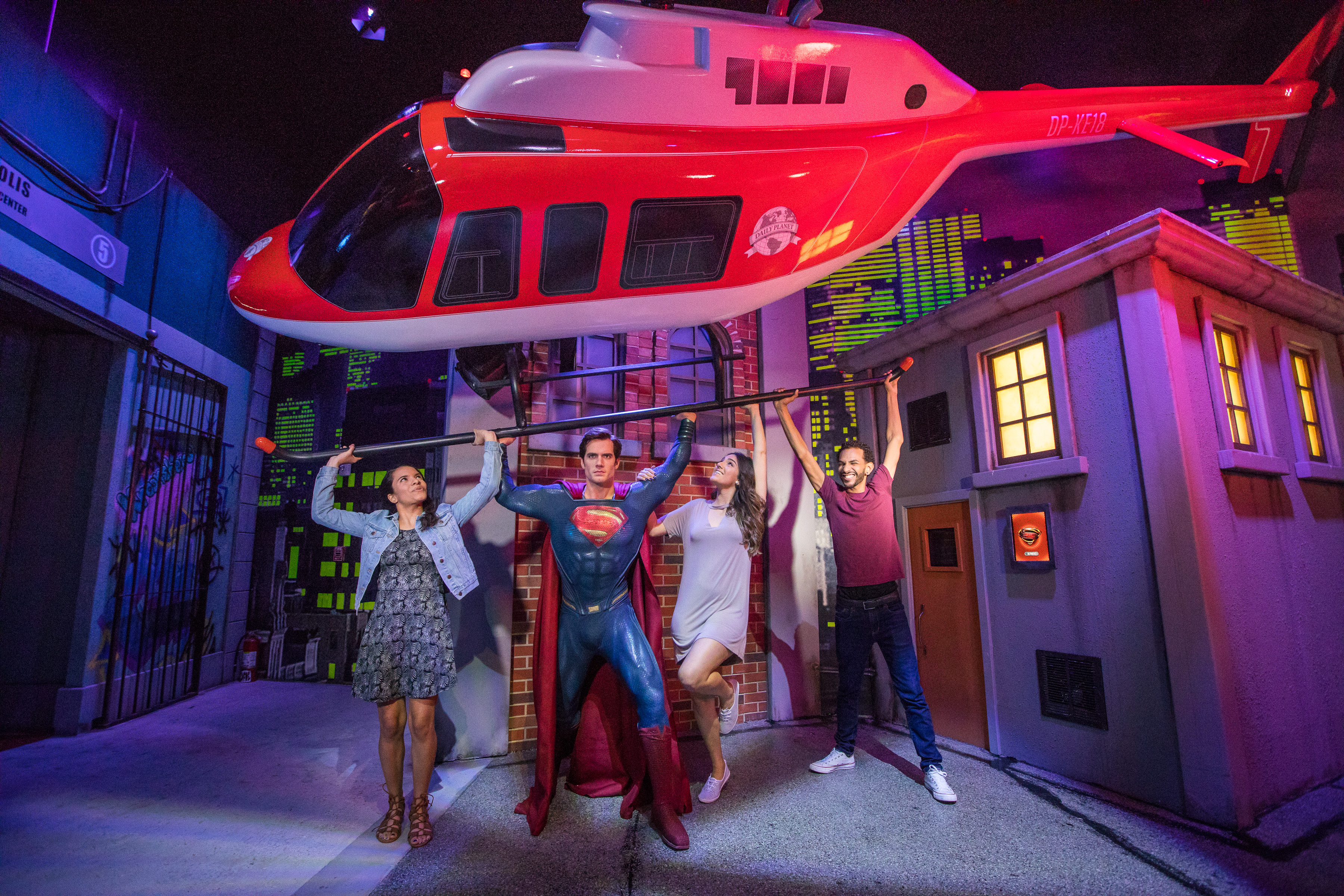 Guests Interact With Superman At Madame Tussauds Sydney