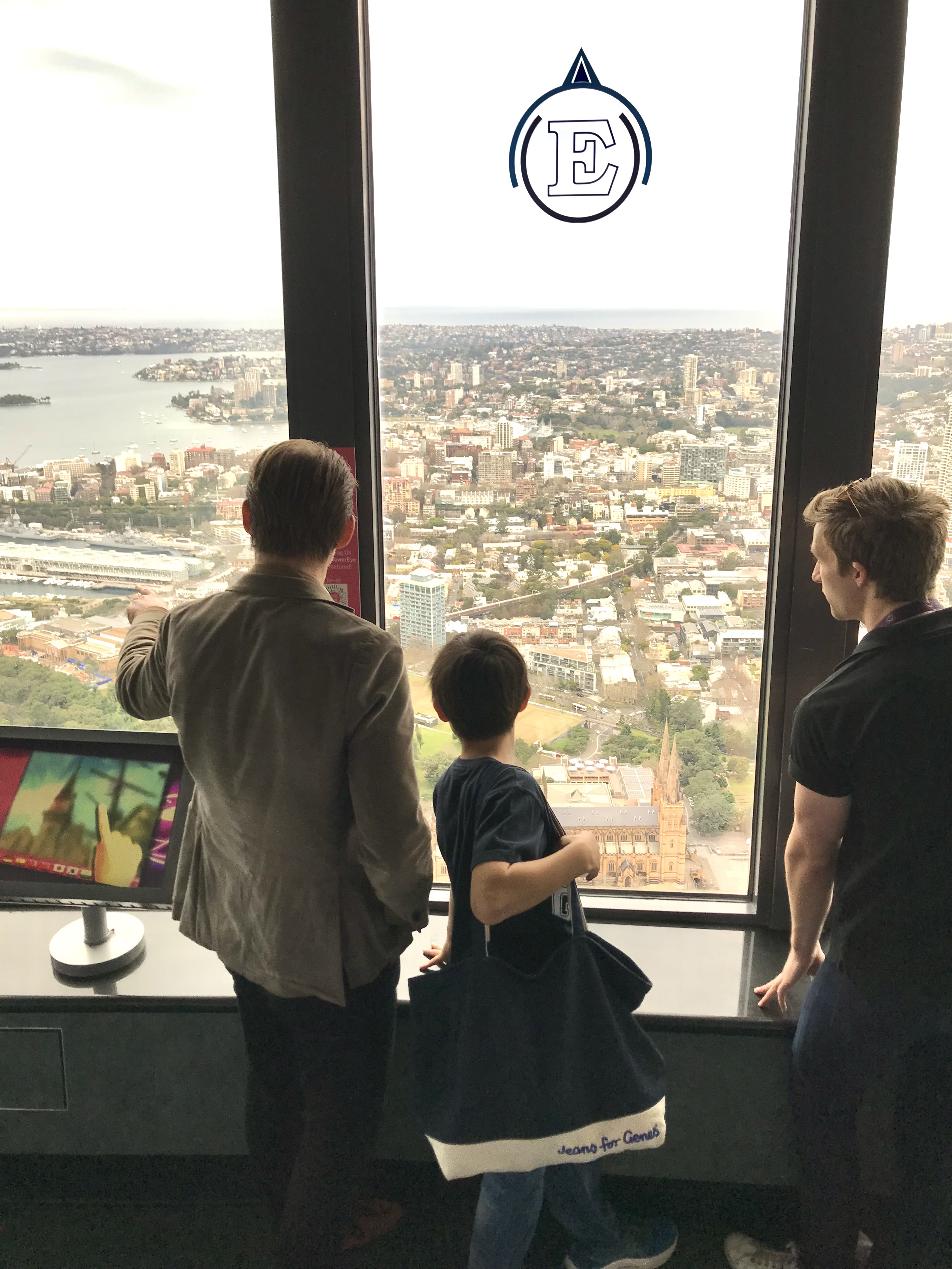Tim, Arato And Tim Enjoy The Views From Sydney Tower Eye Observation Deck