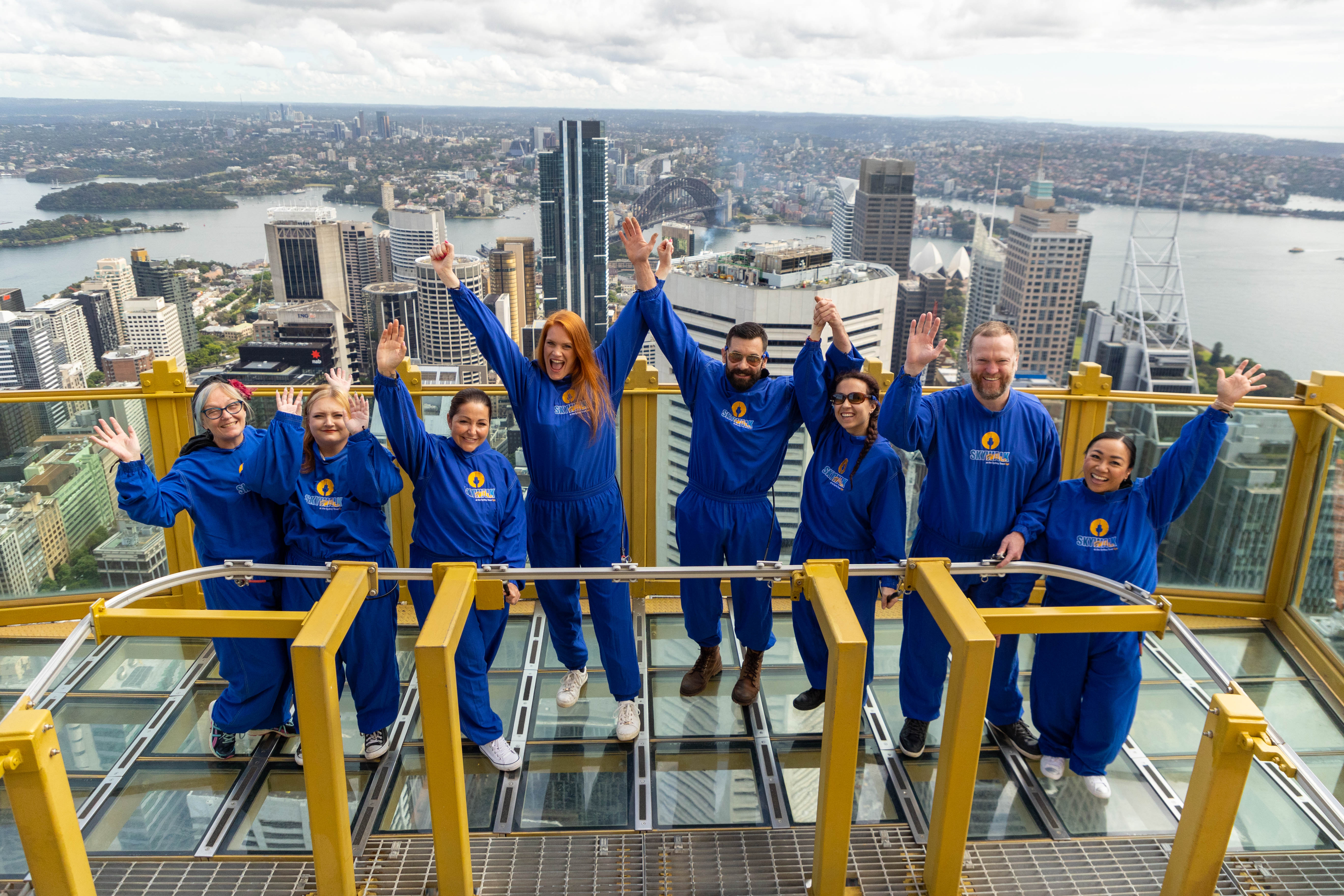 They Did It. Group Conquered SKYWALK At Sydney Tower Eye